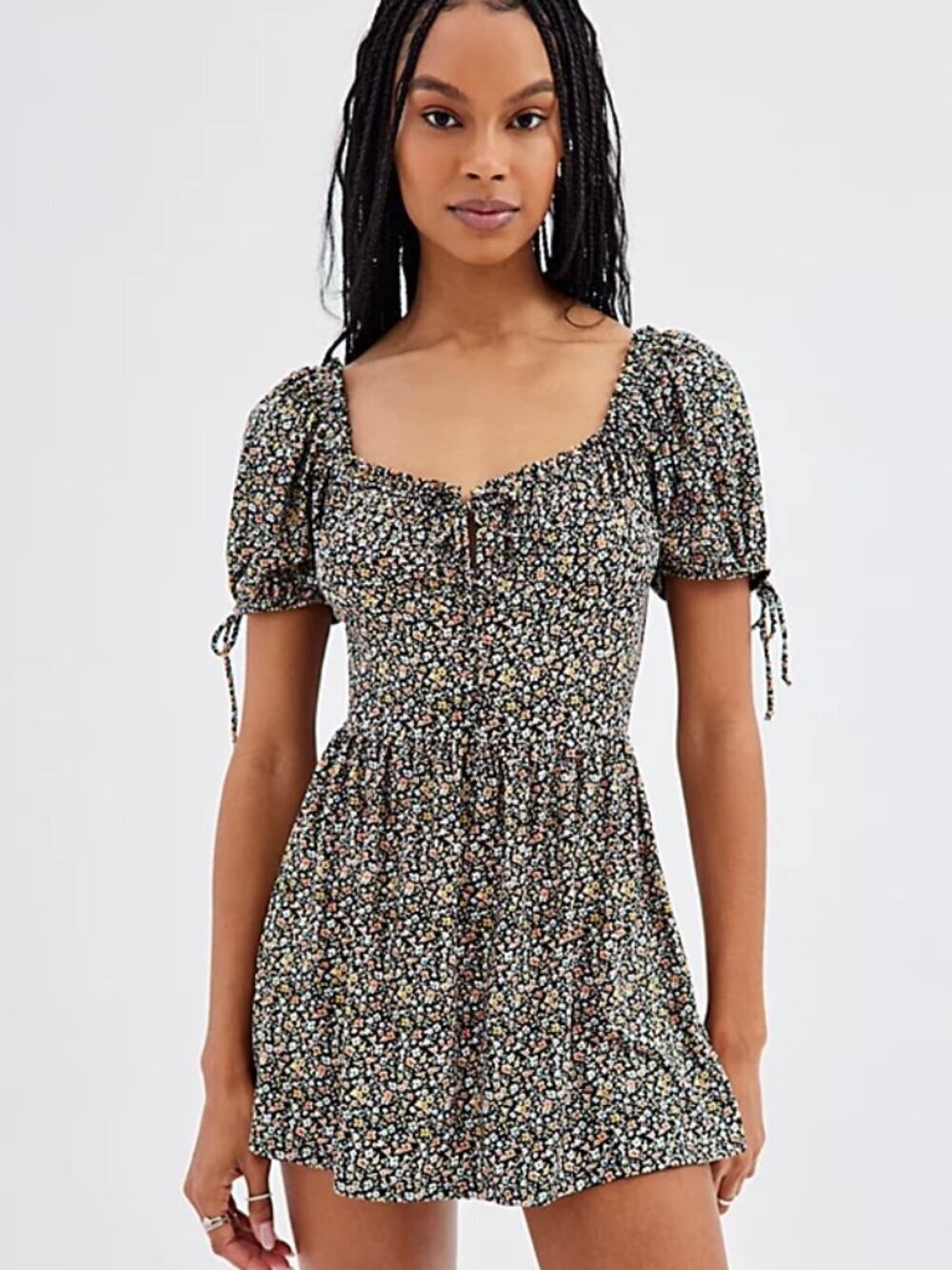 Size S Floral Puff Sleeve Dress Urban Outfitters Eden Backless Floral Playsuit